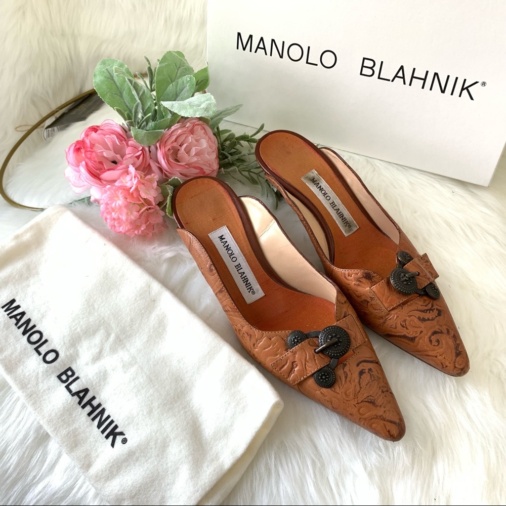 ‼️SOLD ‼️Manolo Blahnik Women's Leather Mules